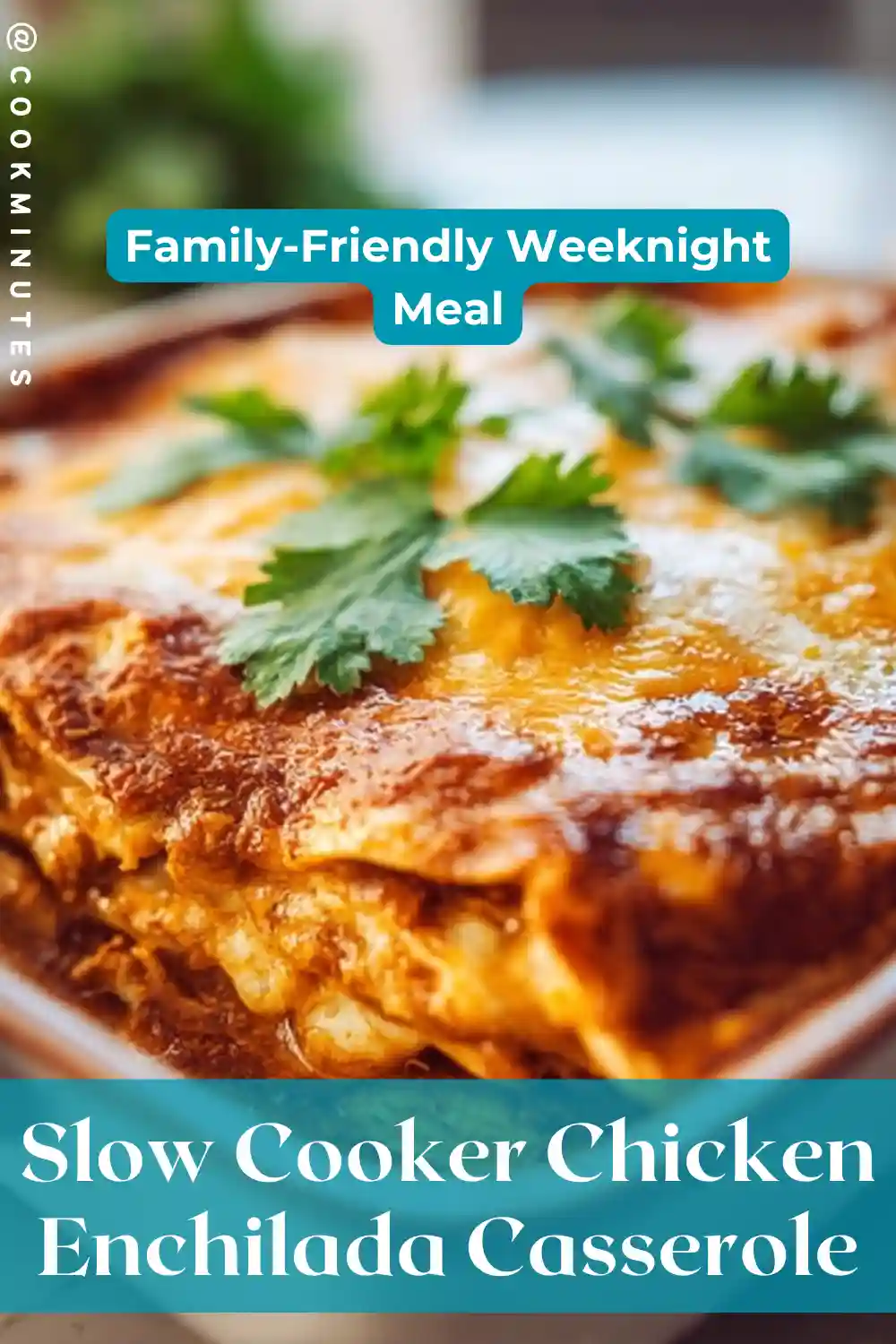 Slow Cooker Chicken Enchilada Casserole