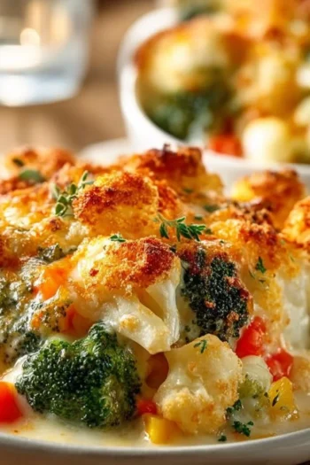 Creamy Winter Vegetable Casserole: A Cozy Comfort Dish for Cold Days The Creamy Winter Vegetable Casserole is more than just a dish; it's a comforting hug on a chilly evening. It combines seasonal vegetables, creamy mushroom soup, and melted cheese for a deliciously satisfying meal. I remember the first time I made this casserole for a family gathering; everyone was pleasantly surprised by its flavor and texture. This is a dish that not only fills the belly but also warms the heart. Perfect for a cozy family dinner or as a potluck favorite, this casserole is set to become a repeat in your winter meal rotations! Winter Vegetable Casserole