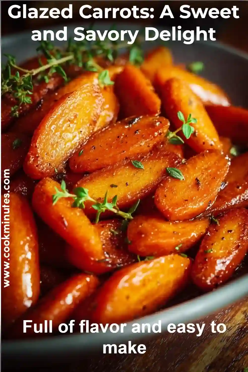 Glazed Carrots: A Sweet and Savory Delight A bowl of glazed carrots featuring the focus keyword Glazed Carrots with a sprinkle of fresh thyme.