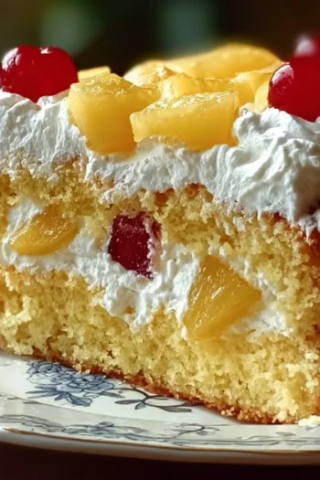 “Dive into a slice of sunshine with every bite of this delectable Pineapple Heaven Cake.” Pineapple Heaven Cake