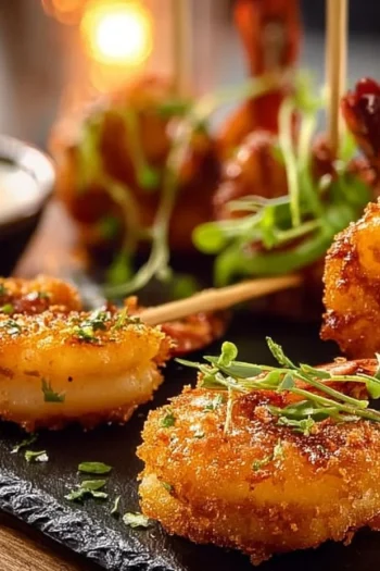 Elevate your appetizer game with these delightful Shrimp Lollipops paired with a refreshing Coconut–Lime dip! shrimp lollipop