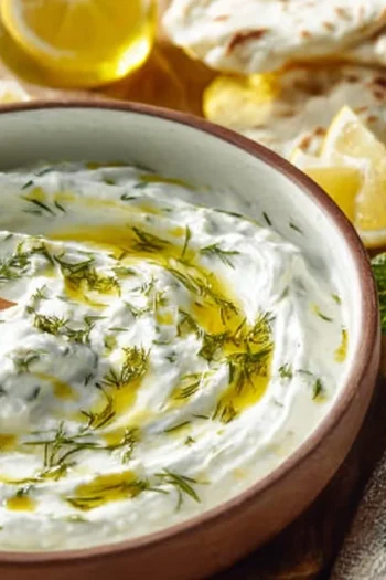 "Tzatziki sauce is the perfect blend of creamy yogurt and fresh herbs, a staple for every kitchen!" tzatziki sauce