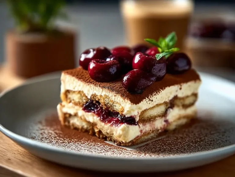Discover how to make an exquisite Cherry Tiramisu that brings a luscious twist to the classic Italian dessert. This simple yet decadent dish combines fresh cherries, creamy mascarpone, and coffee-dipped ladyfingers for an unforgettable experience. Cherry Tiramisu