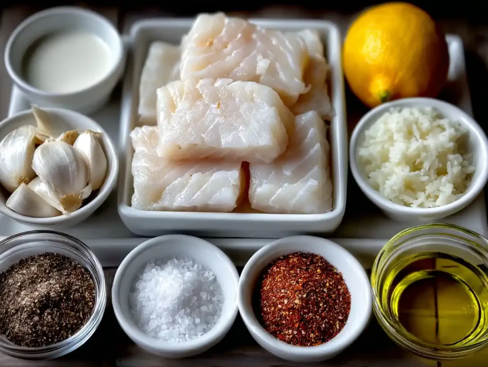 Baked Cod in Coconut Lemon Cream Sauce ingredients