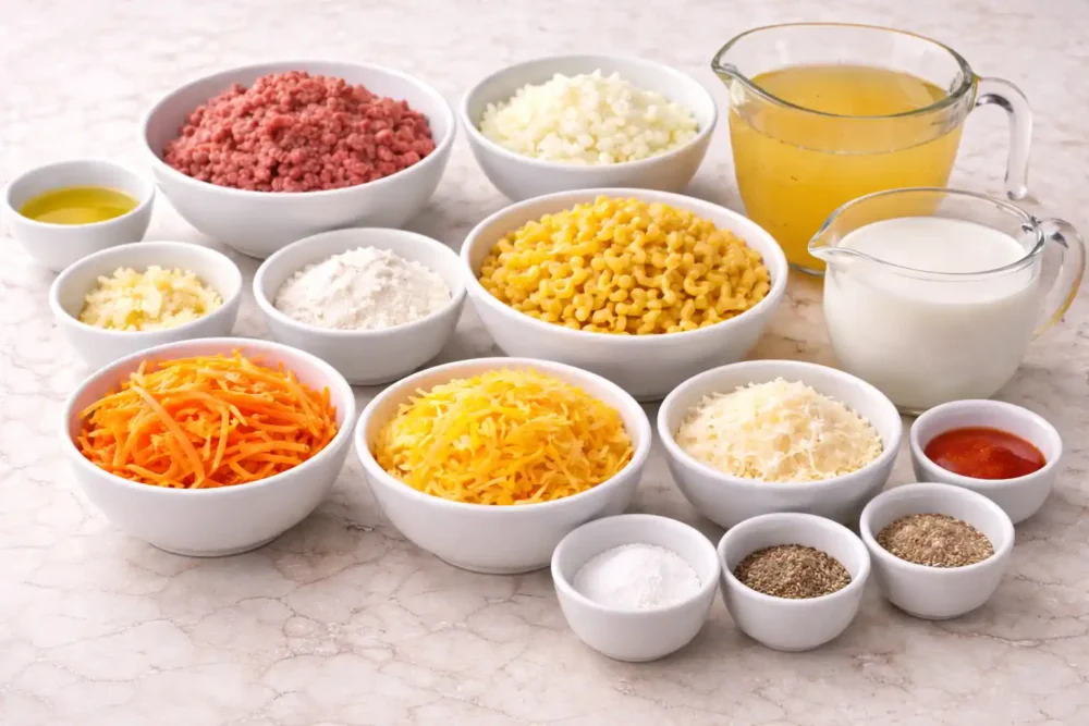 Cheeseburger Macaroni ingredients