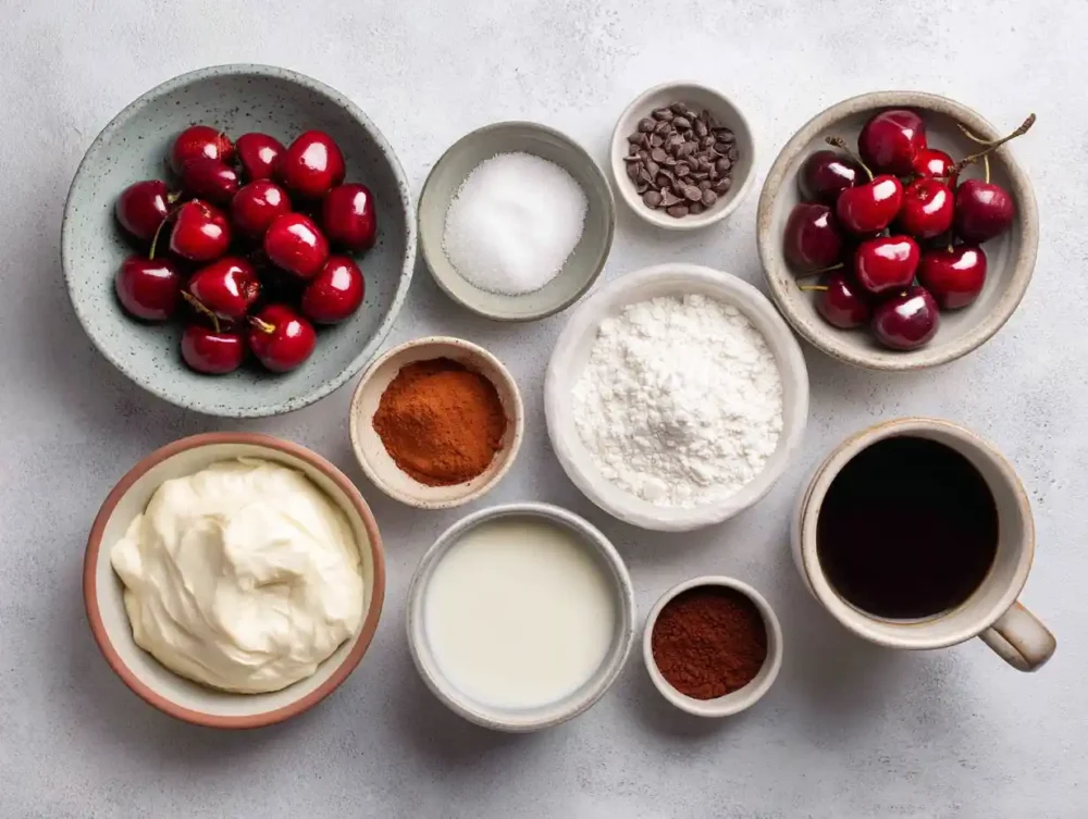 ingredients for Cherry Tiramisu