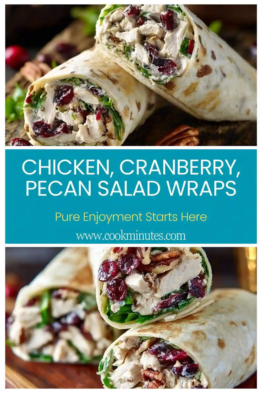 Chicken Cranberry Pecan Salad Wraps: a fresh and vibrant dish bursting with flavor!