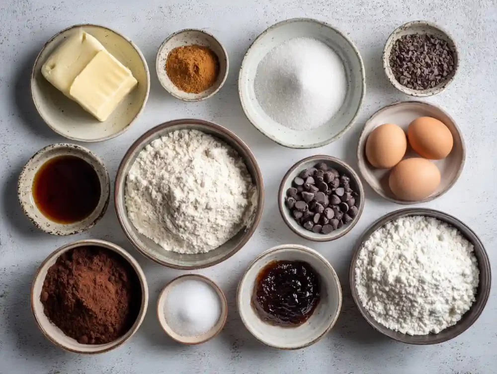 Chocolate Thumbprint Cookies ingredients