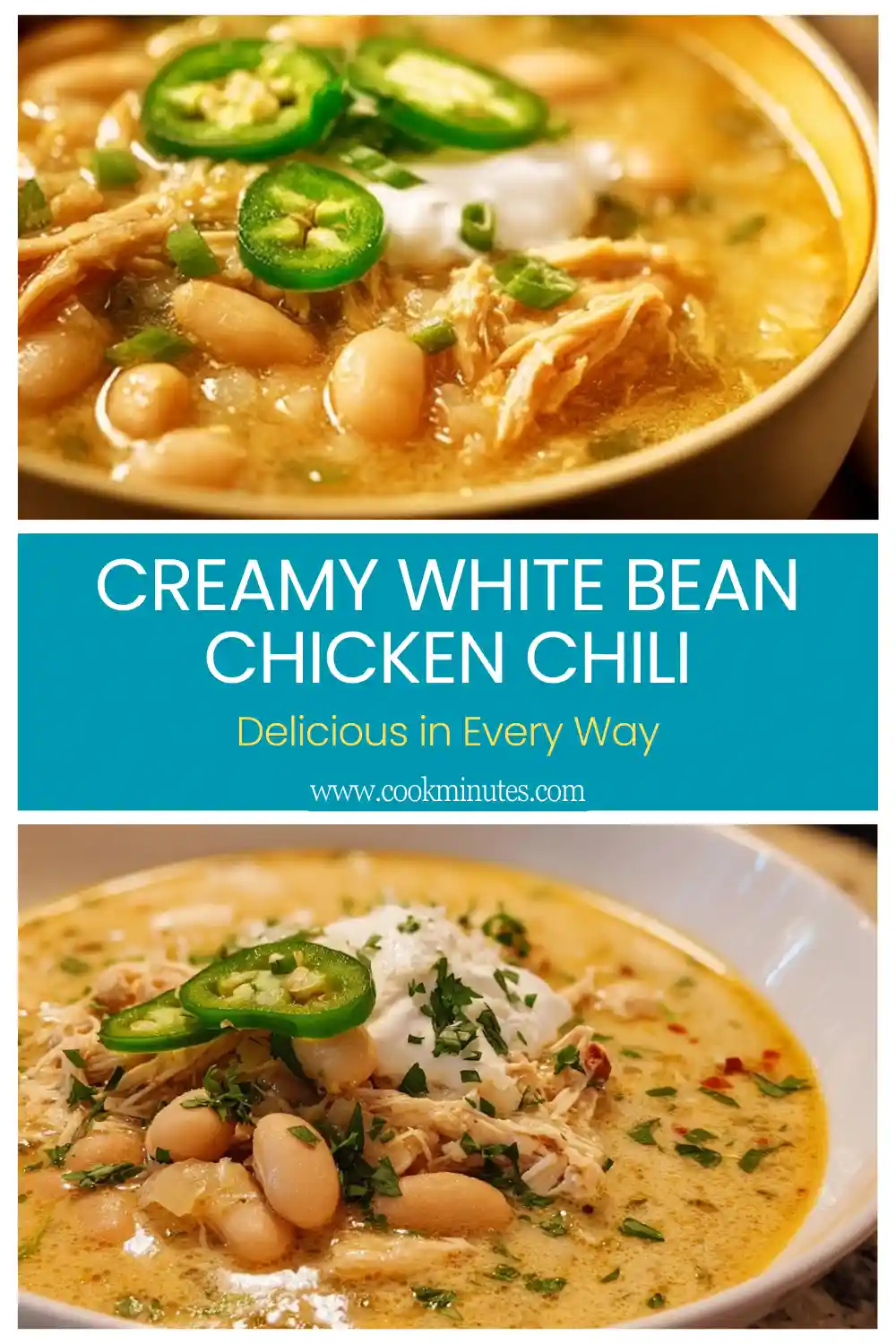 Creamy White Bean Chicken Chili, hearty and delicious