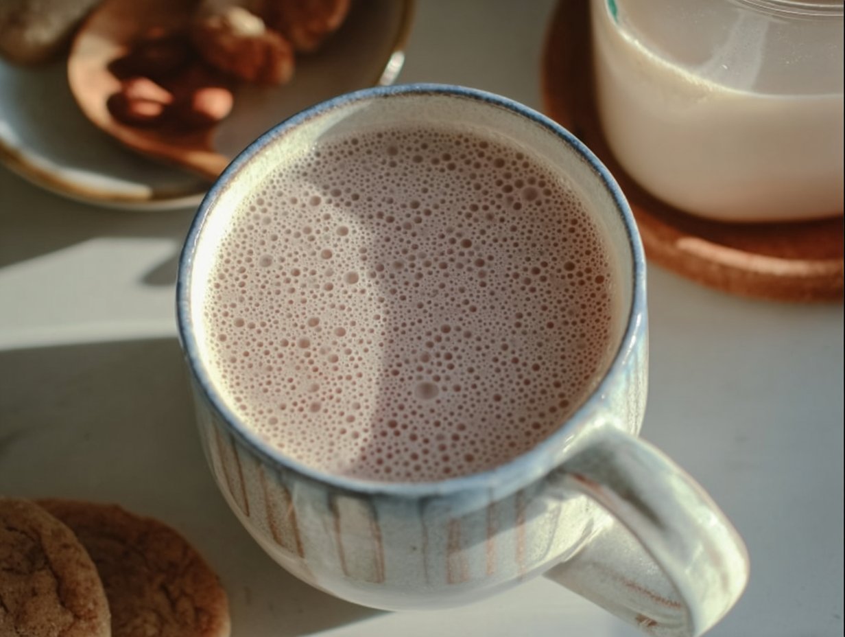 Image of Warm Maple Vanilla Almond Milk served in a cozy mug.