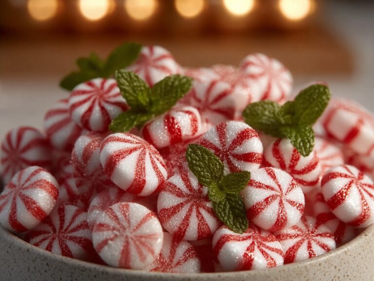 Soft Christmas Peppermints offer a delightful burst of minty freshness, perfect for the holiday season. This easy recipe combines sugar, corn syrup, and peppermint extract for a luscious treat that is soft, chewy, and ideal for gifting or enjoying yourself. Christmas Peppermints