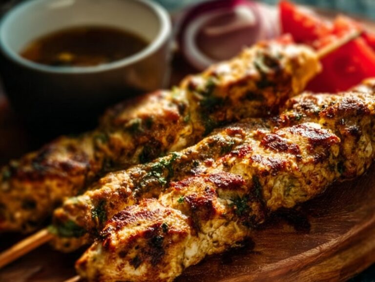 Discover how to make delicious Chicken Skewers with our simple and flavorful recipe that will become a staple at your outdoor gatherings. Juicy chicken marinated in savory spices and grilled to perfection awaits you. chicken skewers