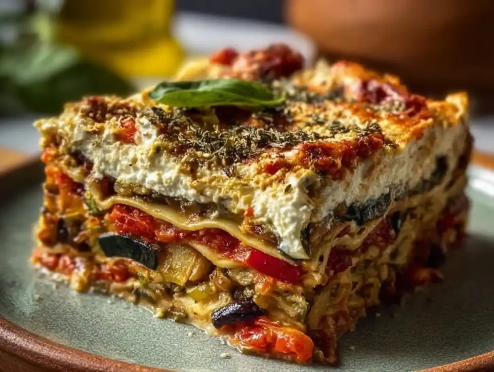 Layered Mediterranean Vegetable Lasagna with Creamy Ricotta Layered Mediterranean Vegetable Lasagna with Creamy Ricotta showcasing vibrant vegetables and creamy cheese
