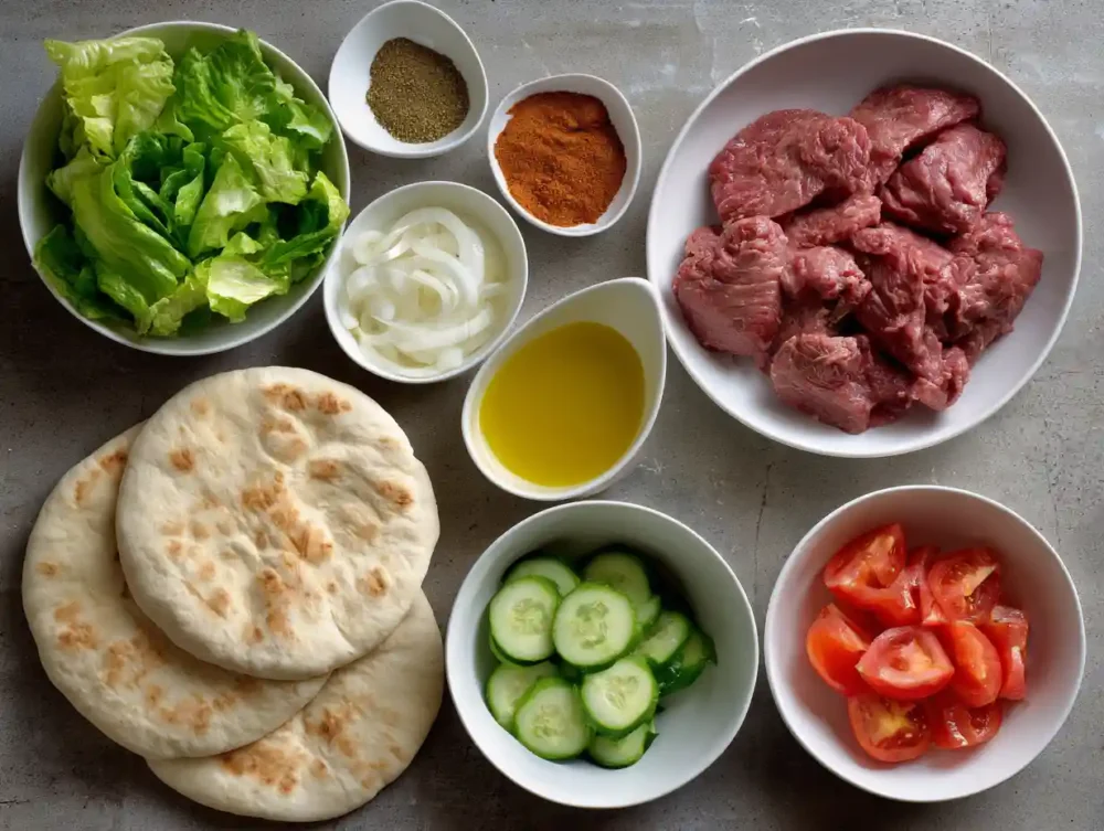 Lebanese Beef Wrap ingredients