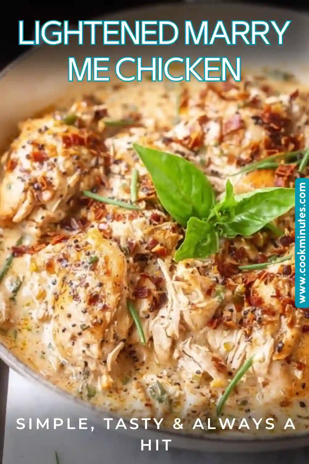Delicious Lightened Marry Me Chicken baked to golden perfection, a perfect blend of flavors.