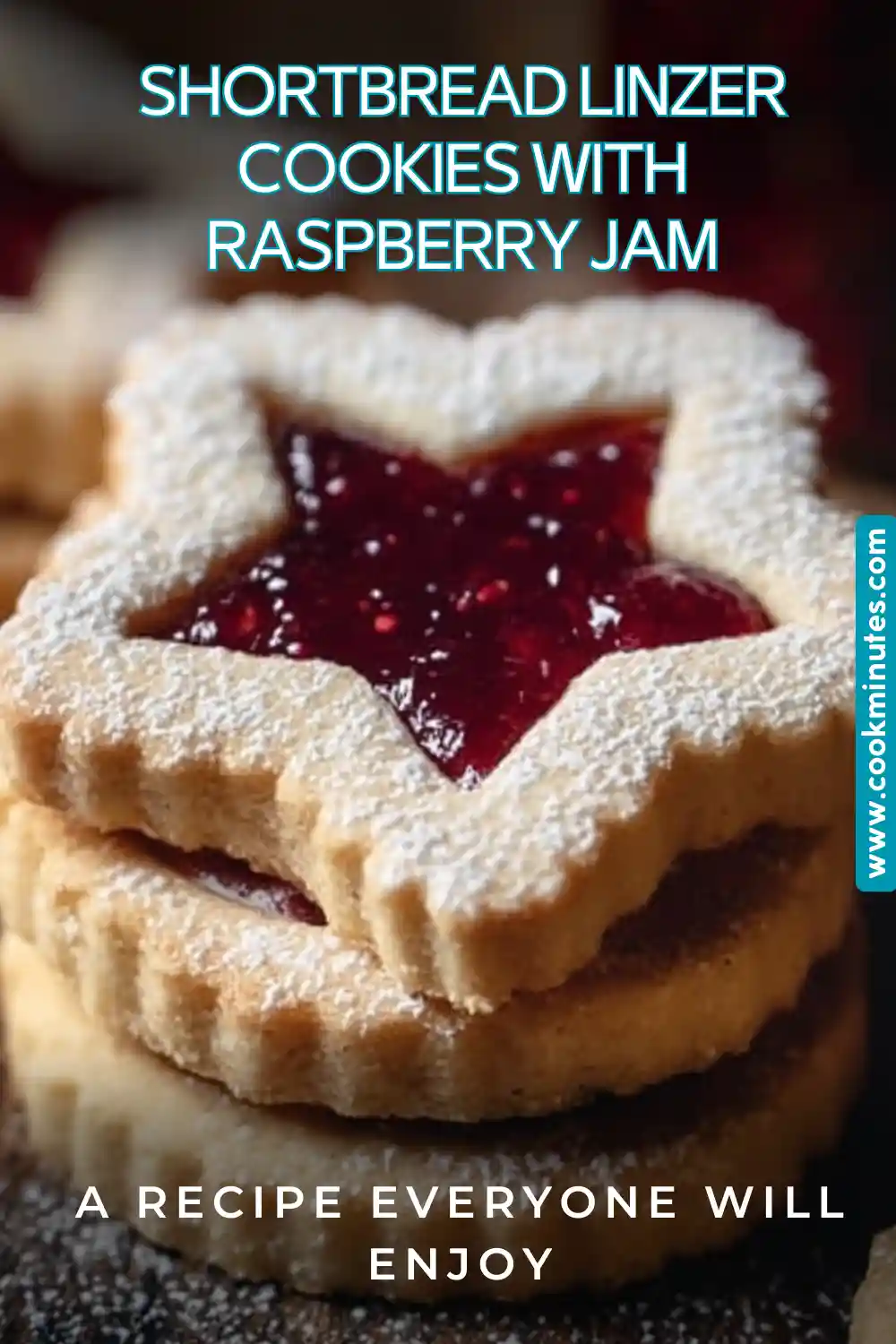Beautifully arranged Shortbread Linzer Cookies with Raspberry Jam to enjoy your baking moment.