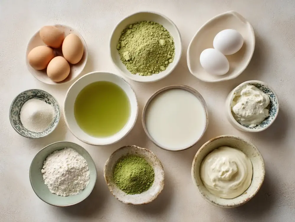 Matcha Snow-Melt Cake ingredients