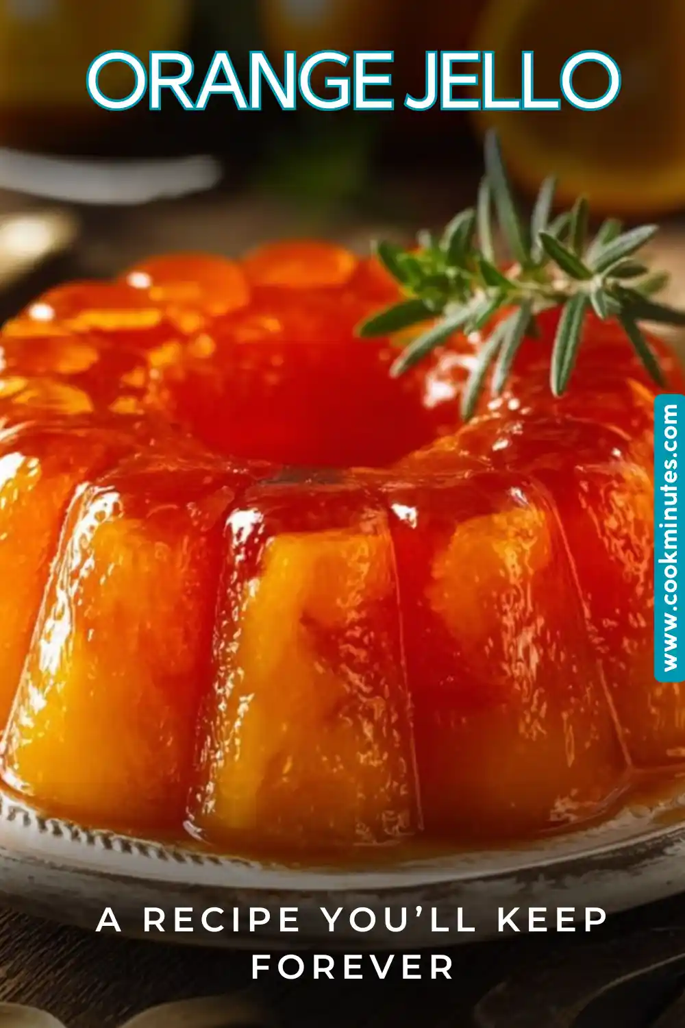 A vibrant bowl of Orange Jello, served with Cool Whip and fresh fruit, showcasing the delightful Orange Jello.