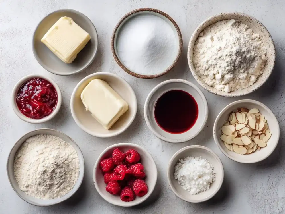 Raspberry Almond Shortbread Cookies ingredients