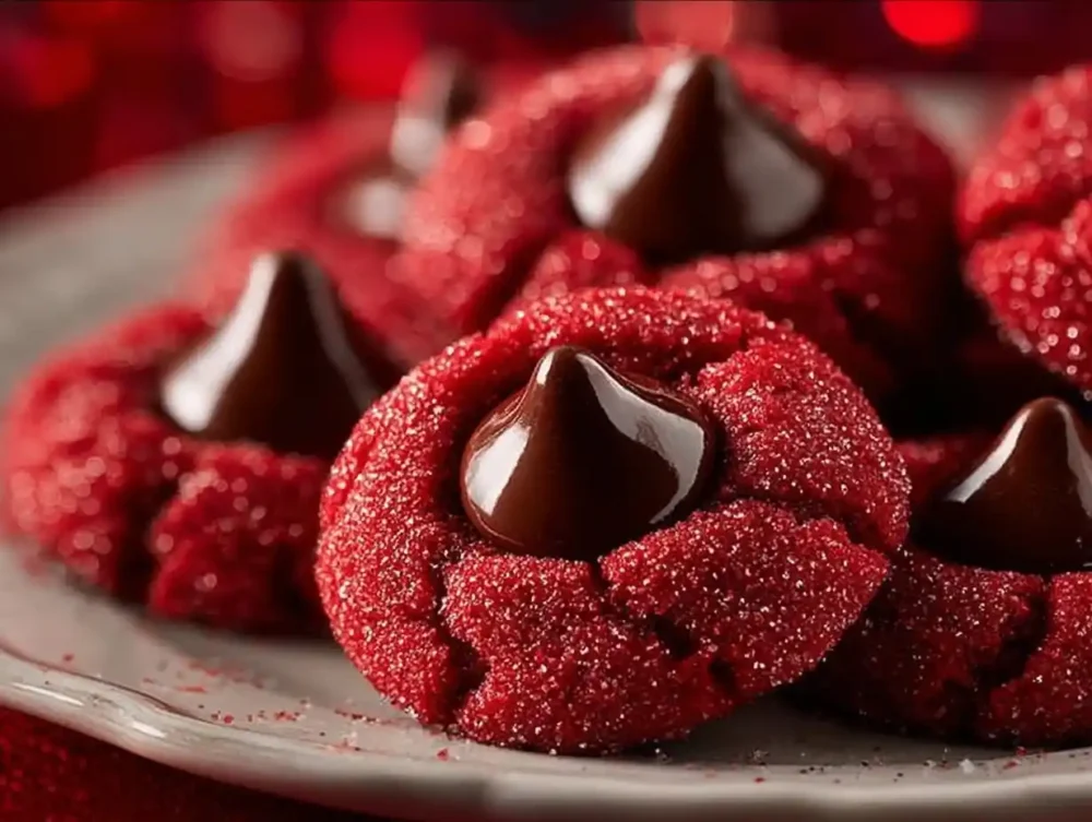 Red Velvet Blossom Cookies: A Festive Delight for All Occasions Delicious Red Velvet Blossom Cookies topped with cream cheese frosting