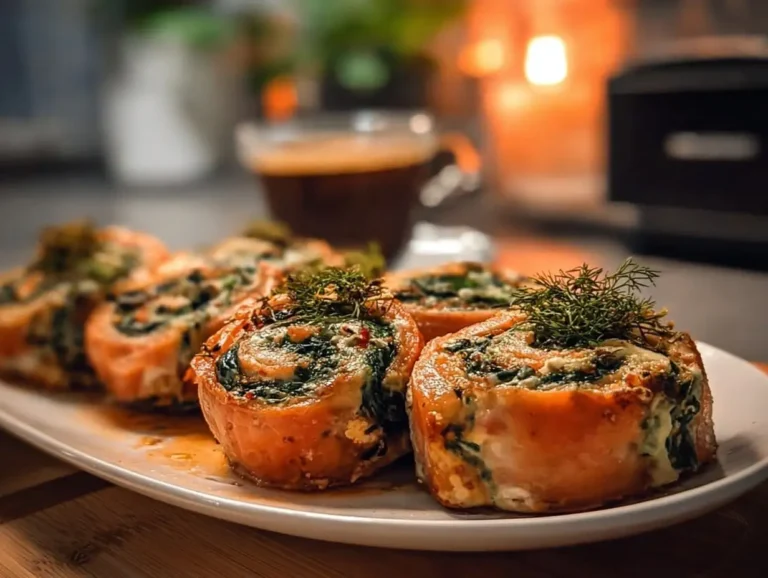 Spinach & Feta Stuffed Salmon Pinwheels for a flavorful meal