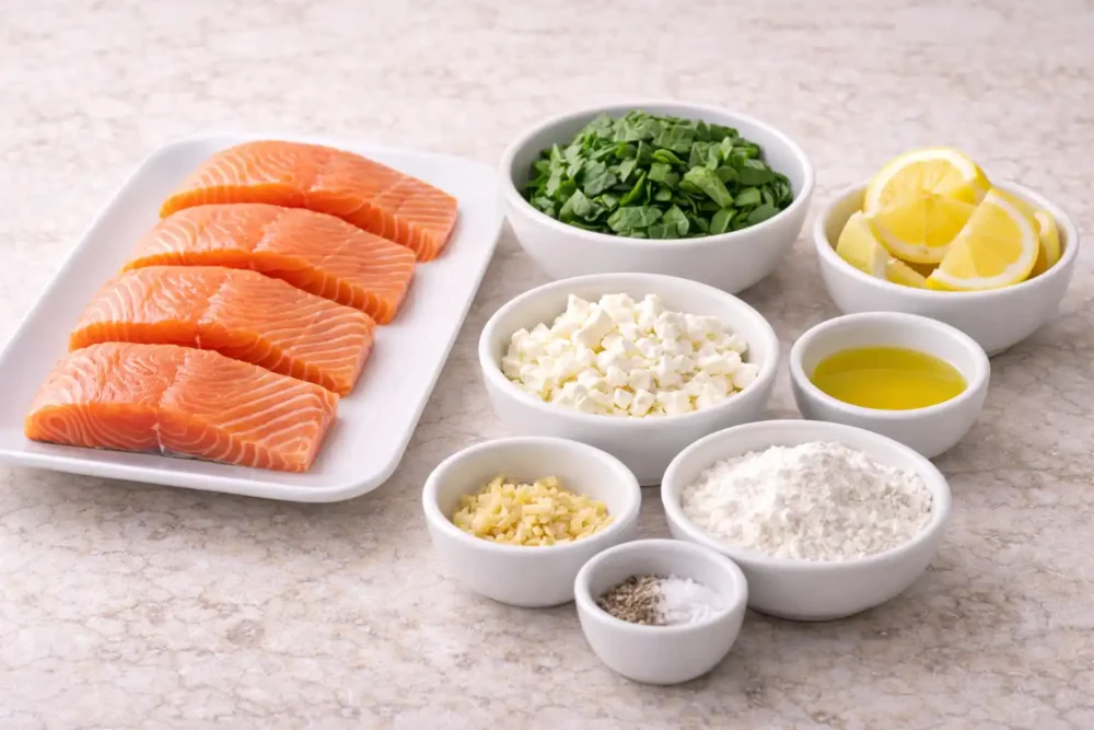 Stuffed Salmon Pinwheels ingredients