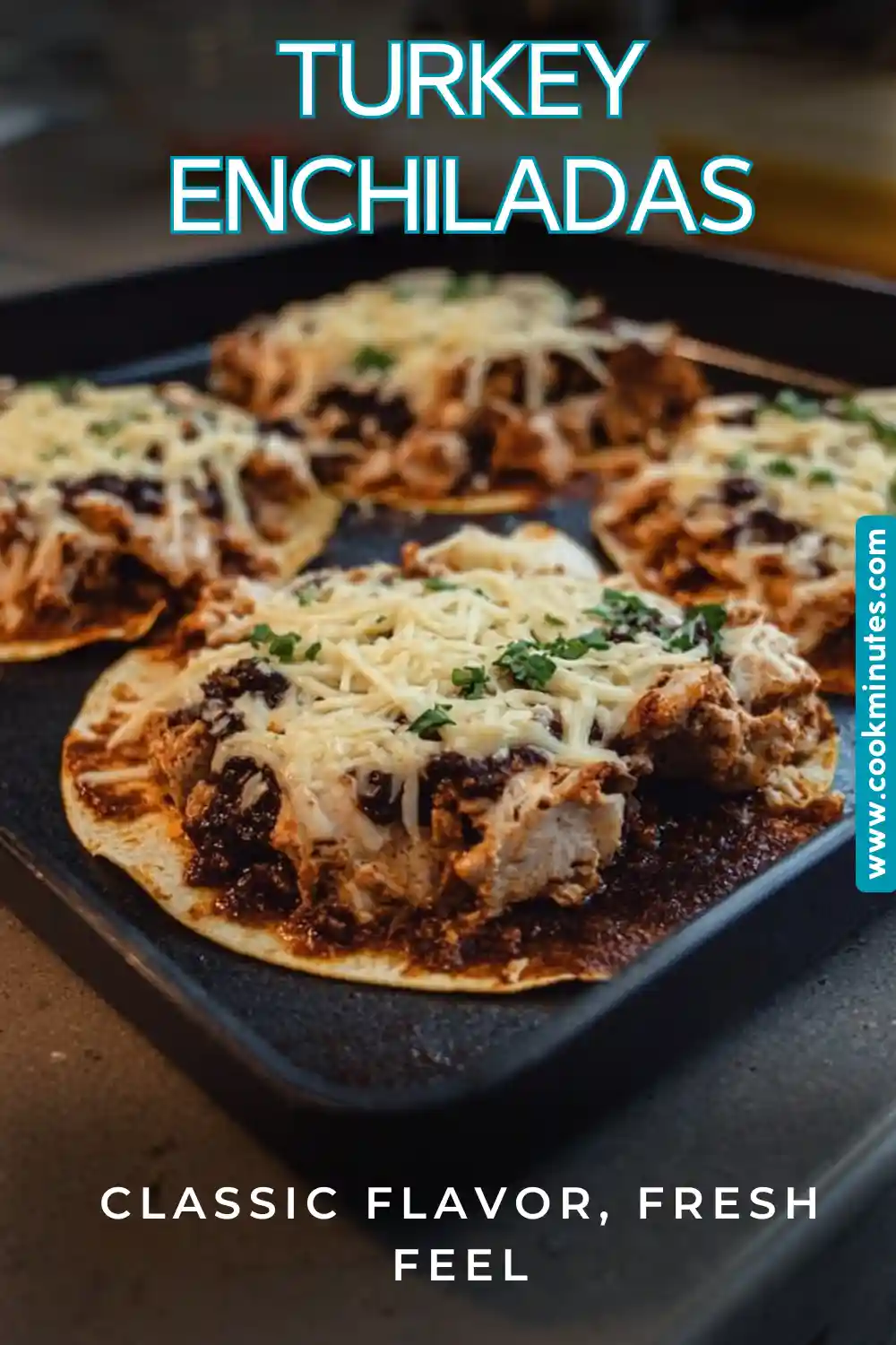 Turkey Enchiladas: A Flavorful Twist on a Classic Dish Delicious Turkey Enchiladas garnished with cilantro.