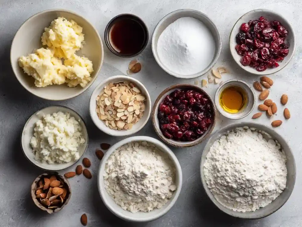 Vegan Cranberry Almond Shortbread Cookies