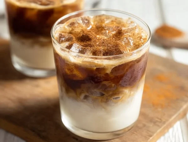 Apple Crisp Macchiato: A Cozy Autumn Treat Creamy Apple Crisp Macchiato topped with cinnamon and apple slices
