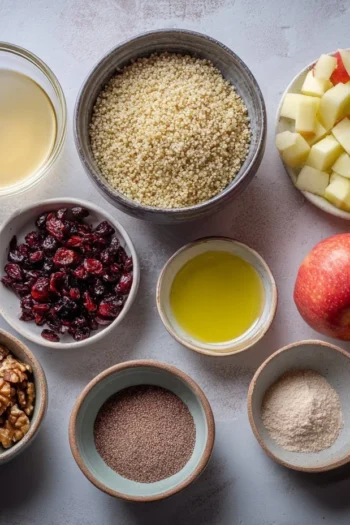 Apple Quinoa Salad: A Wholesome and Flavorful Delight Looking for a healthy and delicious option that won’t take much effort? This vibrant Apple Quinoa Salad combines fresh apples, crunchy walnuts, and tangy cranberries, creating a delightful, wholesome dish perfect for any occasion. Let’s dive into this easy recipe that’s brimming with flavor! quinoa salad