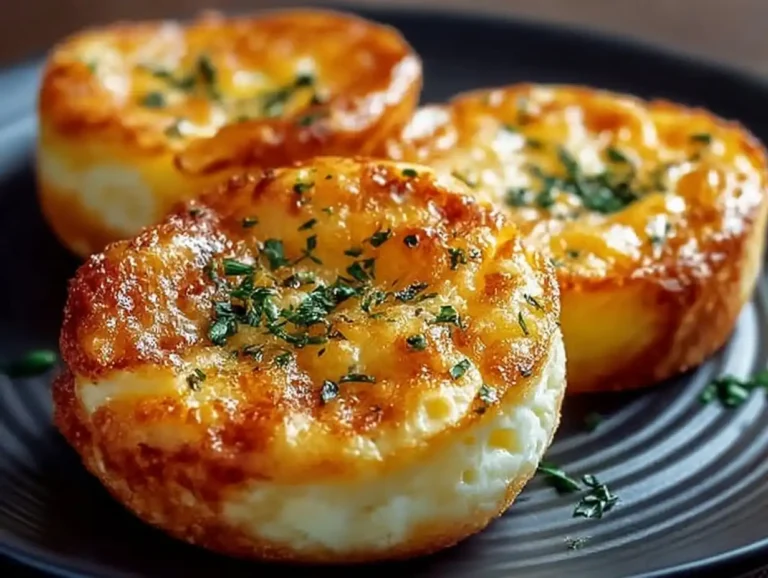 Delicious baked cottage cheese eggs topped with herbs and spices