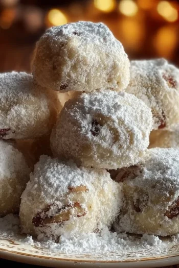 Buttery Pecan Snowballs are melt-in-your-mouth cookies that blend the richness of unsalted butter with the crunch of finely chopped pecans. These delightful treats are dusted in powdered sugar and are perfect for holiday gatherings or any sweet occasion. Try this easy recipe today! pecan snowballs
