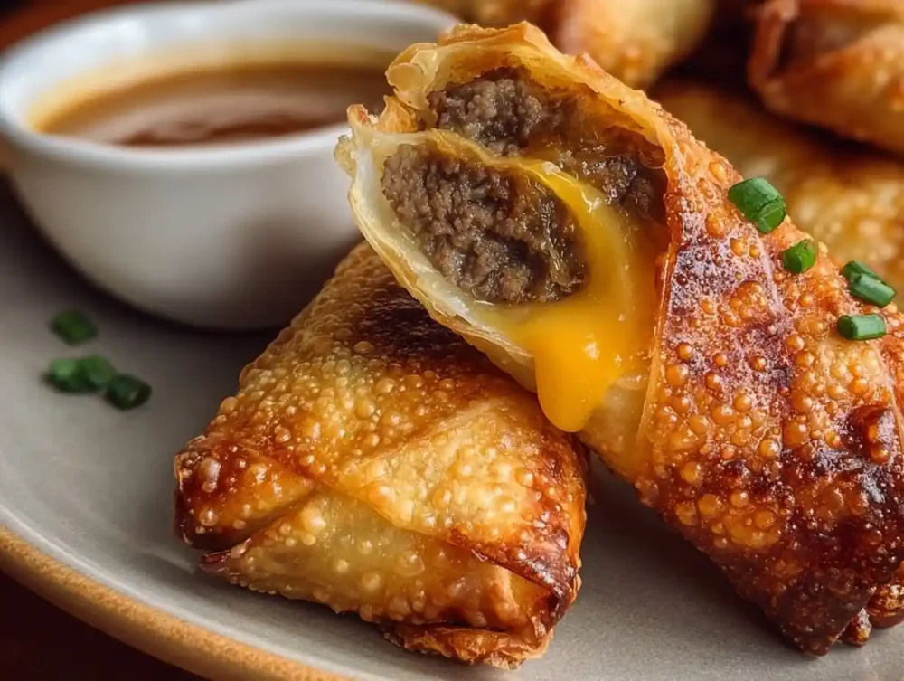 Cheeseburger Egg Rolls - Enjoy a crunchy, cheesy bite that's packed with flavor!