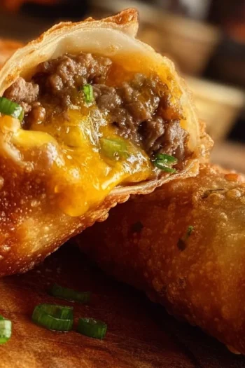 Craving a fun and flavorful twist on classic comfort food? Try these Cheeseburger Egg Rolls! Full of savory ground meat and melted cheese, they're crispy, delicious, and perfect for sharing. Plus, they’re quick and easy to make! cheeseburger egg rolls