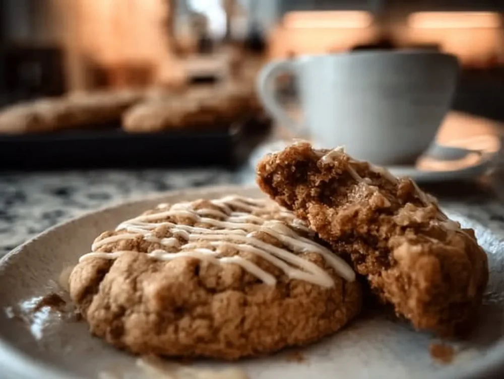 Delicious Gilmore Girls Coffee Cake Cookies served on a plate, highlighting the warm tones and chocolatey goodness.