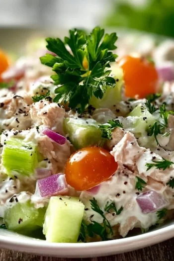 Looking for a quick, protein-packed meal? Our Cottage Cheese Tuna Salad combines creamy cottage cheese with savory tuna, fresh veggies, and zesty flavors for a perfect, refreshing dish! Ideal for a light lunch or a snack, it's as satisfying as it is simple. tuna salad