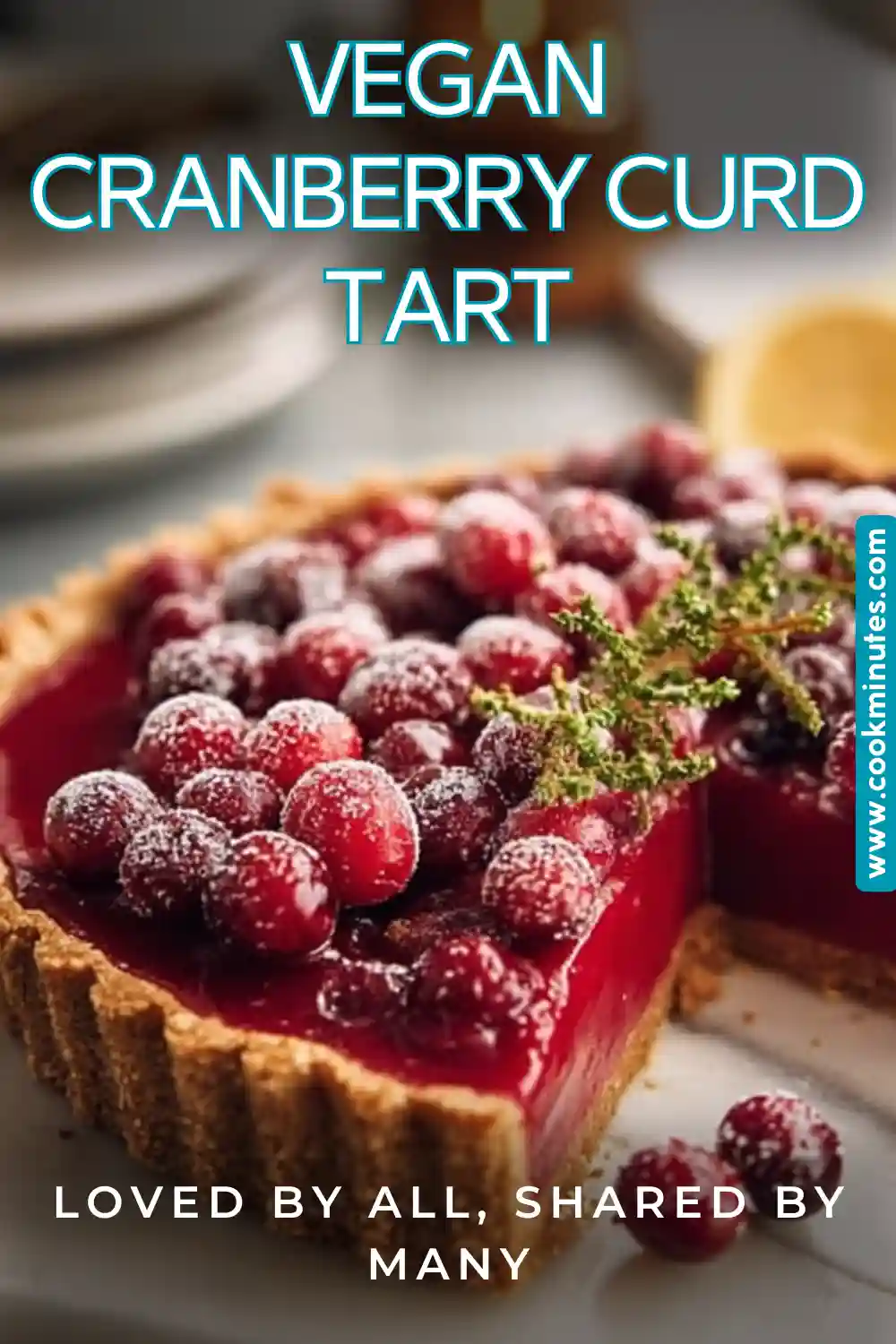 Vegan Cranberry Curd Tart - A stunningly tart and colorful dessert perfect for any occasion!