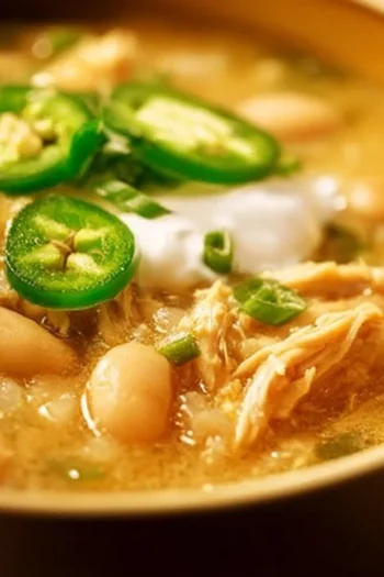 Discover the ultimate comfort food with this Creamy White Bean Chicken Chili. Made with tender chicken and creamy beans, this dish is perfect for a cozy family dinner or a weeknight meal. Enjoy the rich flavors and nutrition packed in every spoonful. white bean chicken chili