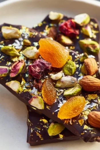 "Get ready to indulge in the delightful world of Dubai Chocolate Bark Treat!" chocolate bark