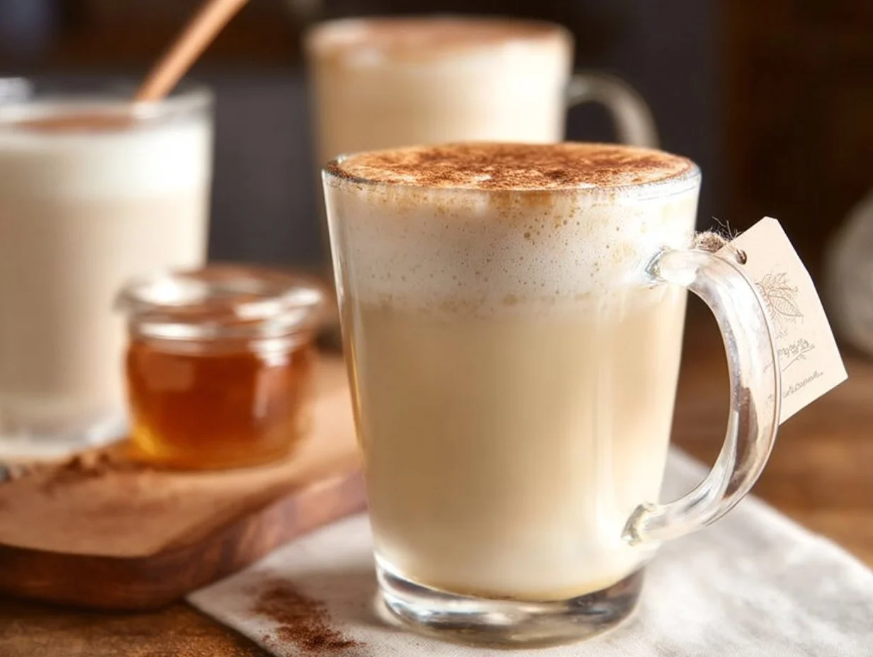 Delicious Earl Grey Vanilla Tea Latte served in a beautiful cup.