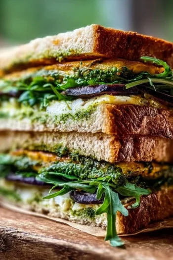 Take your lunch to the next level with this incredible Eggplant Pesto Sandwich! With its savory roasted eggplant and creamy mozzarella, this recipe is not only satisfying but also a healthy choice that's easy to prepare. Eggplant Pesto