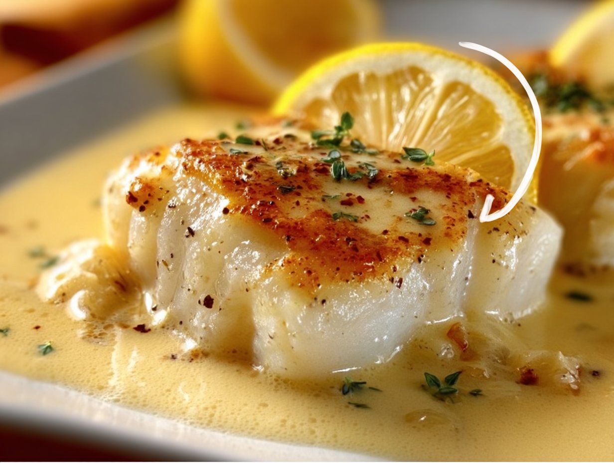 Baked Cod in Coconut Lemon Cream Sauce - A Delicious and Flavorful Dish