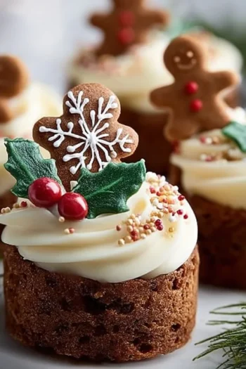 Gingerbread Mini Cakes: A Festive Twist on a Classic Treat Get into the holiday spirit with these delightful Gingerbread Mini Cakes. Perfectly spiced, moist, and topped with cream cheese frosting, they bring a touch of warmth and joy to any gathering. A must-try this season! Gingerbread Mini Cakes