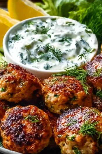 Looking for a flavorful family dinner? Greek Chicken Meatballs with Tzatziki Sauce are not only easy to make but also packed with flavors that everyone will love! Greek chicken meatballs