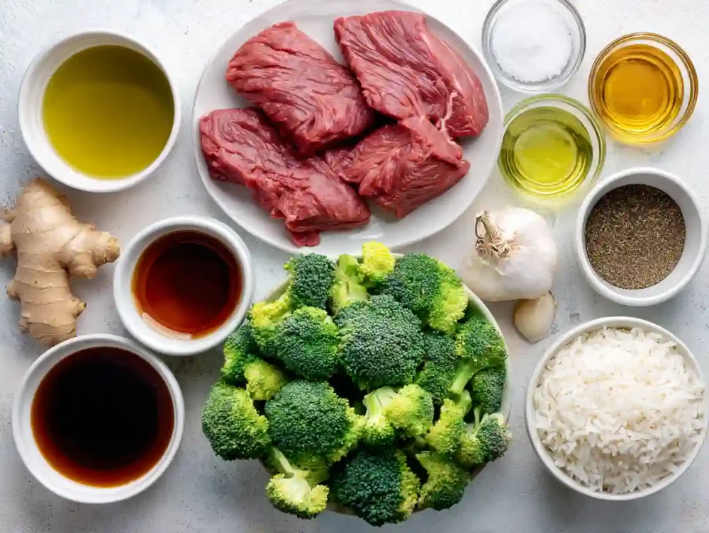 ingredients for Beef and Broccoli Stir-Fry