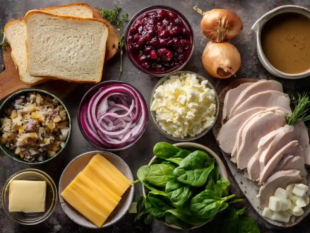 ingredients for Budget Christmas Brioche Sandwich