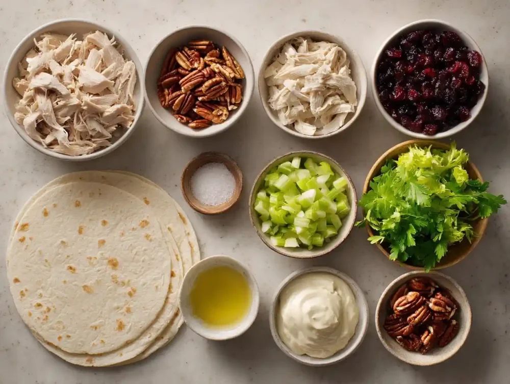 ingredients for Chicken Cranberry Pecan Salad