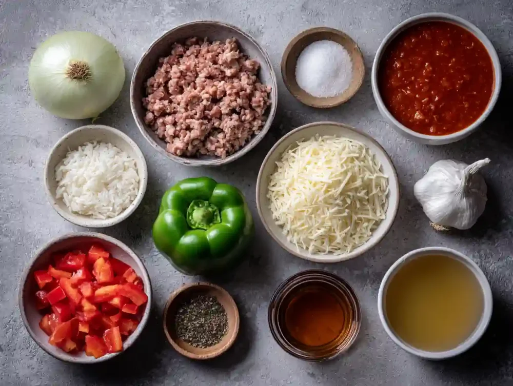 Easy Stuffed Pepper Soup: A Flavorful Twist on a Classic Comfort Dish ingredients for Easy Stuffed Pepper Soup