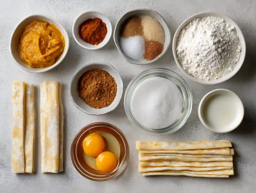 Delicious Pumpkin Puff Pastry Twists -The Fall Treat You'll Love! ingredients for Pumpkin Puff Pastry Twists