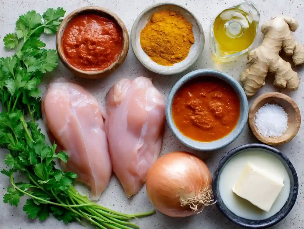 ingredients for Quick & Easy Homemade Butter Chicken